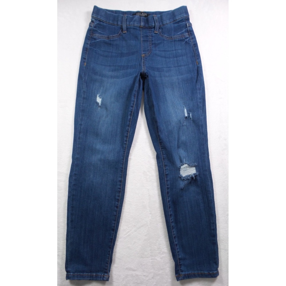 Judy‎ Blue Jeans Womens Size 5/27 Blue Denim Pull On Boyfriend Jegging Mid Rise
